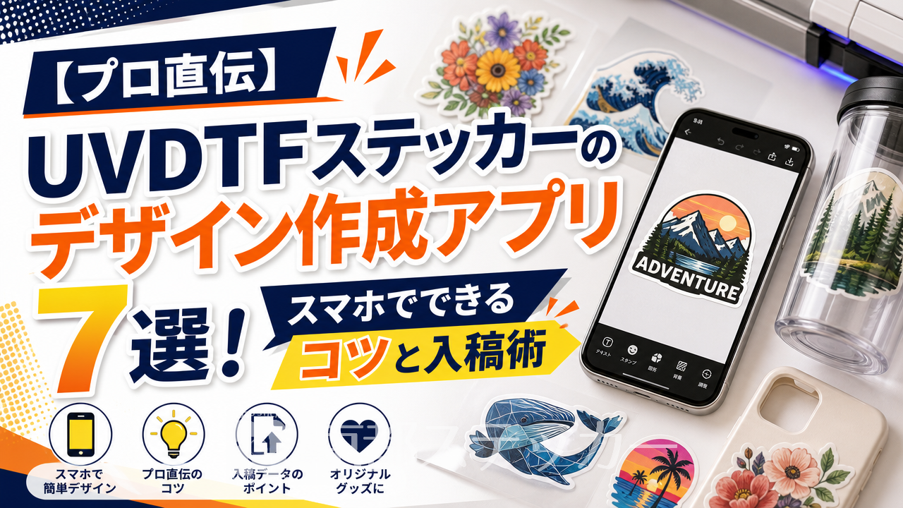 【プロ直伝】UVDTFステッカーのデザイン作成アプリ7選!スマホでできるコツと入稿術