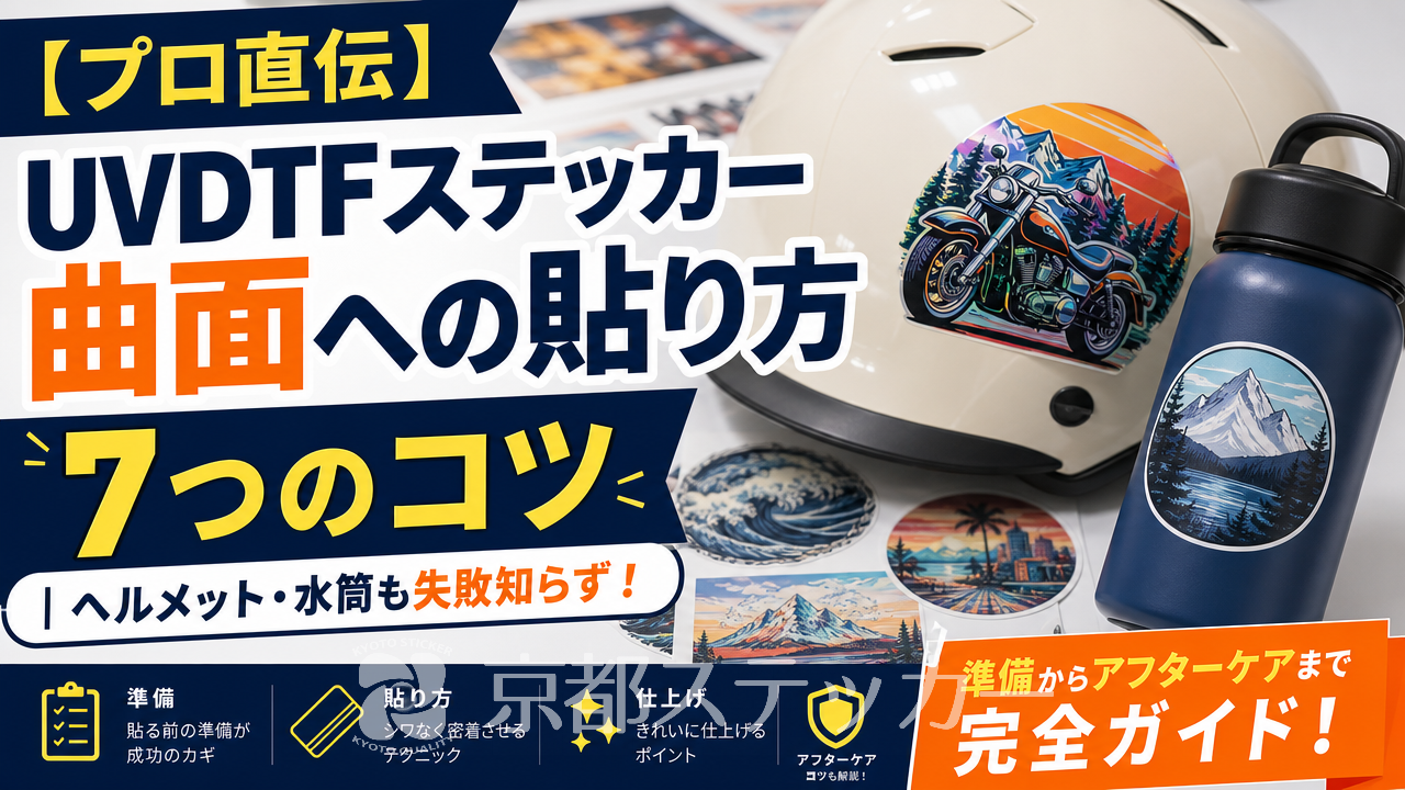 【プロ直伝】UVDTFステッカー曲面への貼り方7つのコツ|ヘルメット・水筒も失敗知らず!