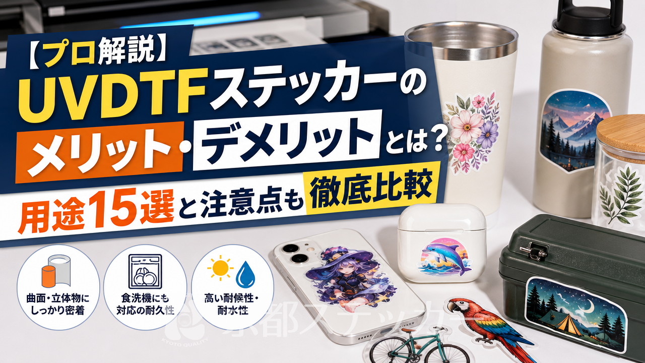 【プロ解説】UVDTFステッカーのメリット・デメリットとは?用途15選と注意点も徹底比較