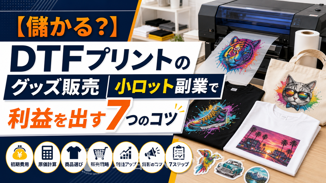 【儲かる?】DTFプリントのグッズ販売|小ロット副業で利益を出す7つのコツ