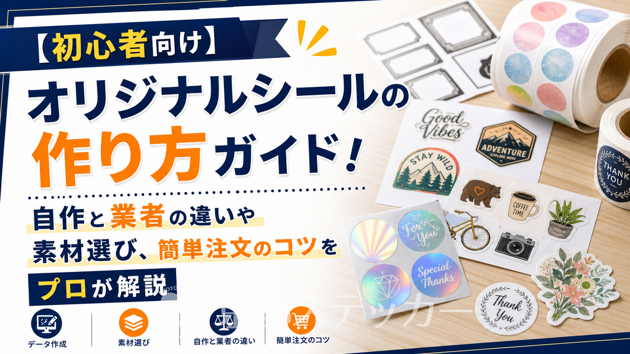 【初心者向け】オリジナルシールの作り方ガイド!自作と業者の違いや素材選び、簡単注文のコツをプロが解説