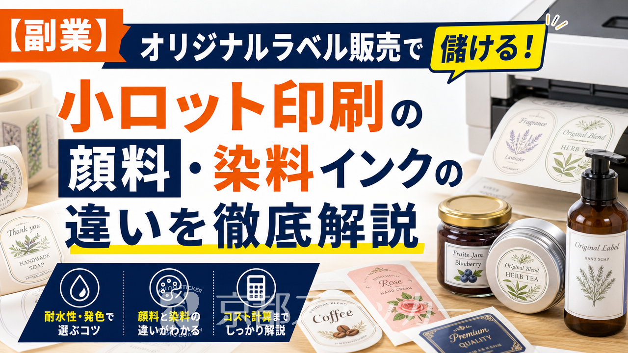 【副業】オリジナルラベル販売で儲ける!小ロット印刷の顔料・染料インクの違いを徹底解説