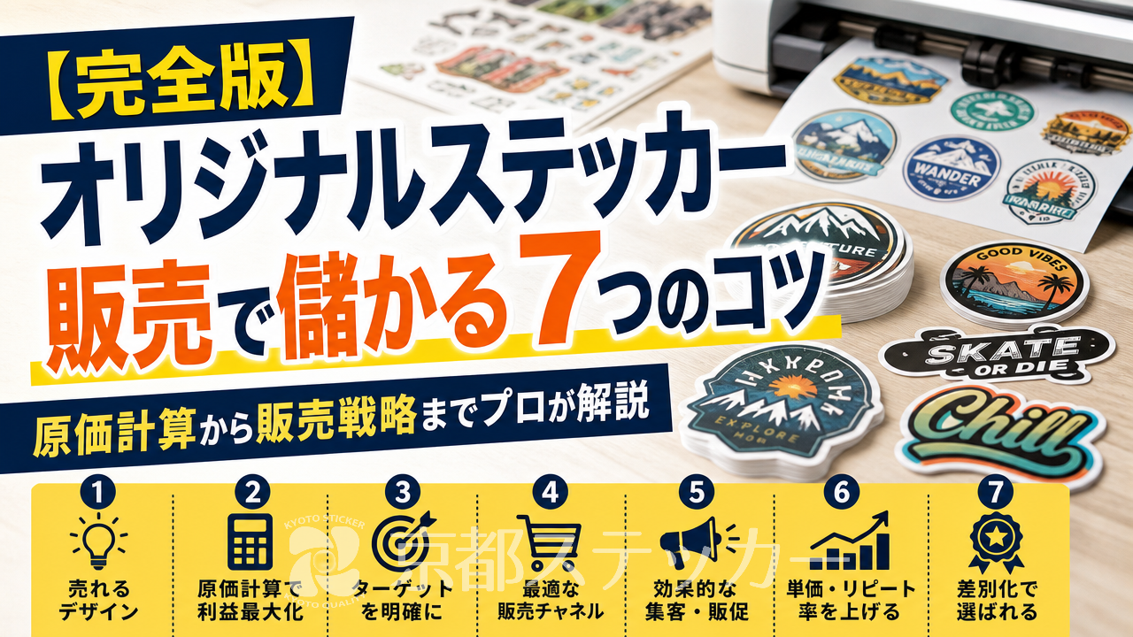 【完全版】オリジナルステッカー販売で儲かる7つのコツ|原価計算から販売戦略までプロが解説