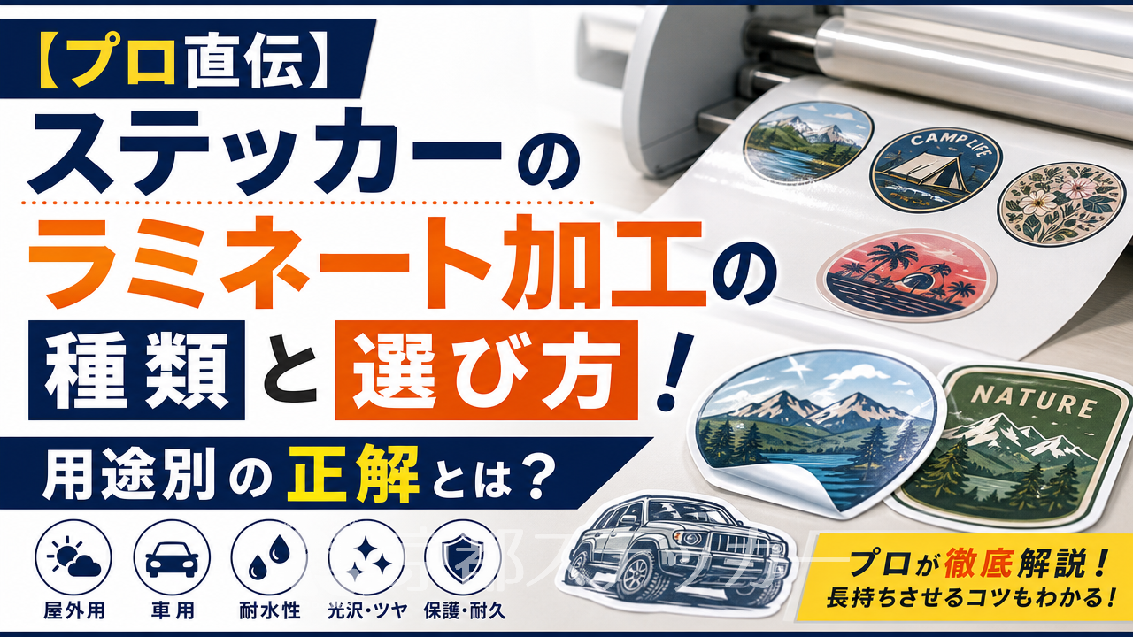 【プロ直伝】ステッカーのラミネート加工の種類と選び方！用途別の正解とは？