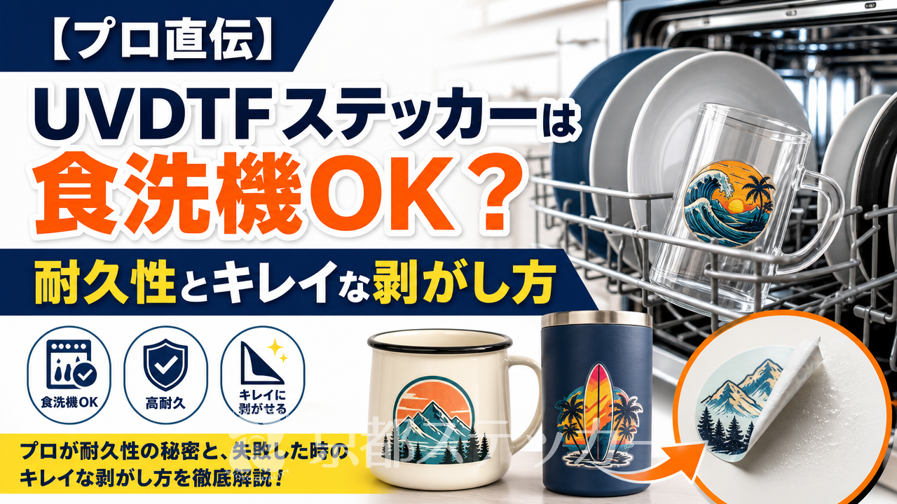 【プロ直伝】UVDTFステッカーは食洗機OK?耐久性とキレイな剥がし方