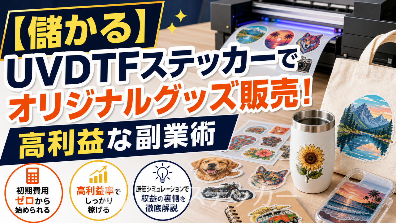 【儲かる】UVDTFステッカーでオリジナルグッズ販売!高利益な副業術