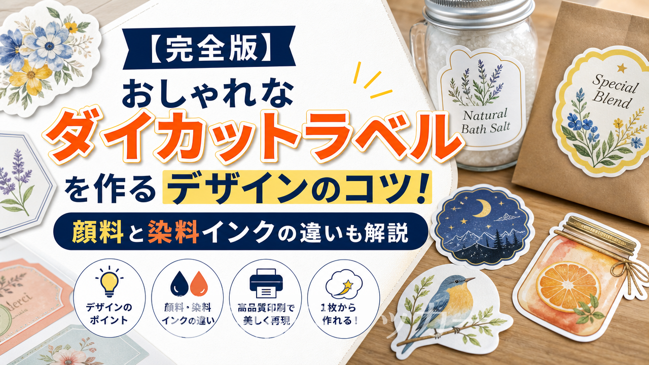 【完全版】おしゃれなダイカットラベルを作るデザインのコツ!顔料と染料インクの違いも解説