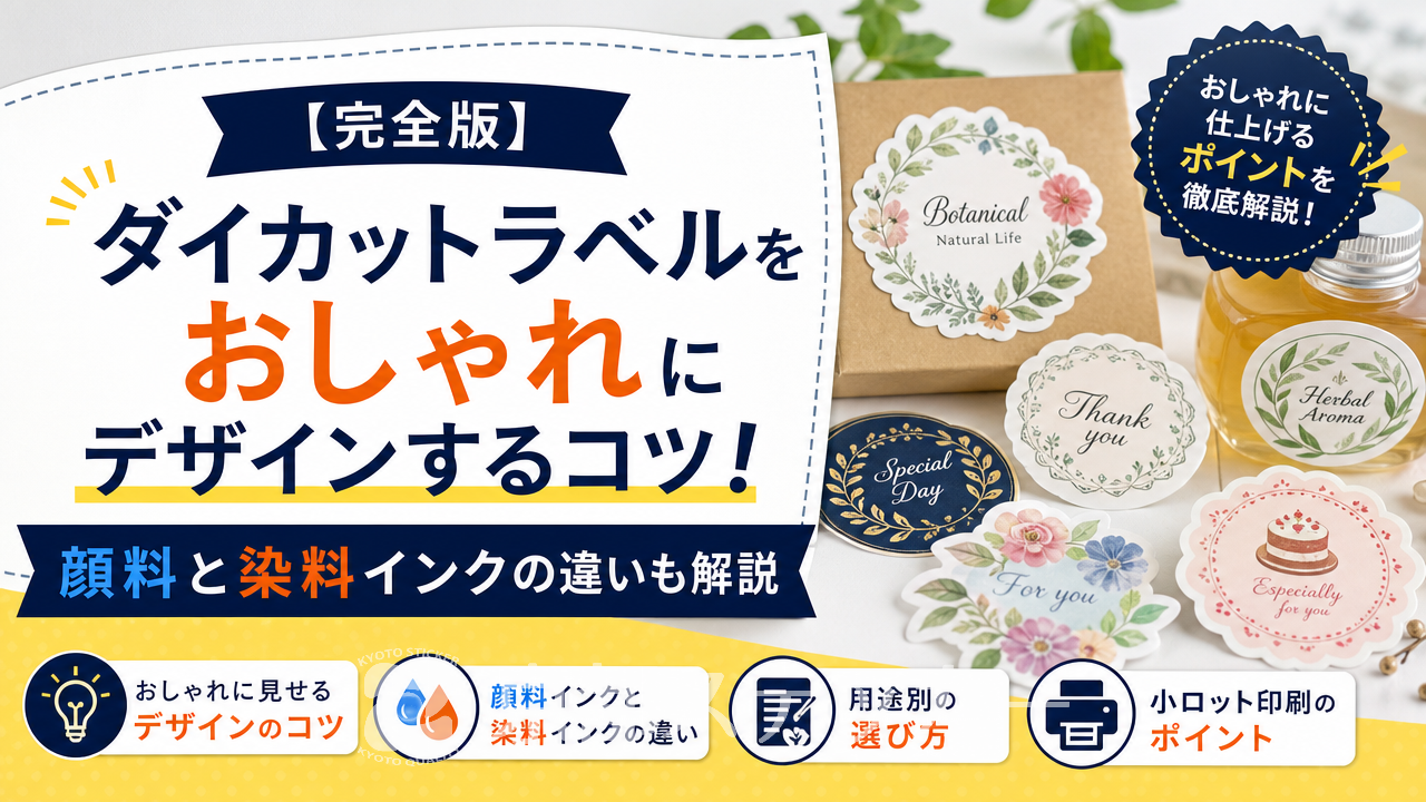 【完全版】ダイカットラベルをおしゃれにデザインするコツ!顔料と染料インクの違いも解説