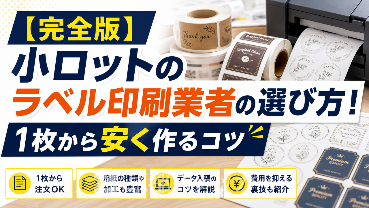 【完全版】小ロットのラベル印刷業者の選び方!1枚から安く作るコツ