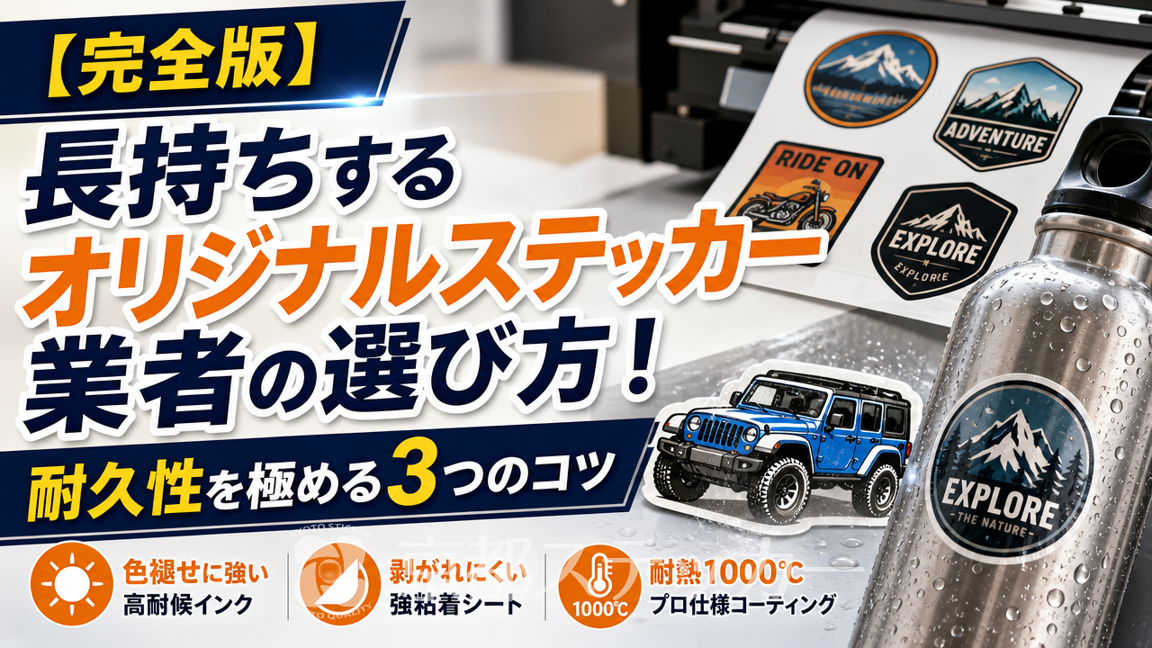 【完全版】長持ちするオリジナルステッカー業者の選び方！耐久性を極める3つのコツ