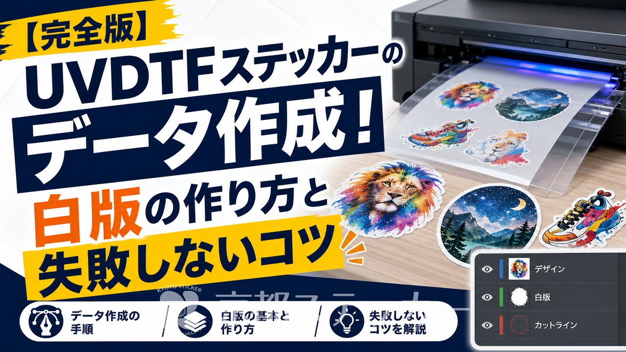 【完全版】UVDTFステッカーのデータ作成！白版の作り方と失敗しないコツ